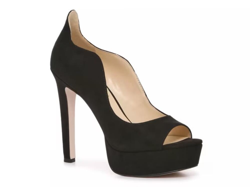 New Jessica Simpson Sz 9.5 Benicia Black Curvy Platform Stiletto Heel Pumps